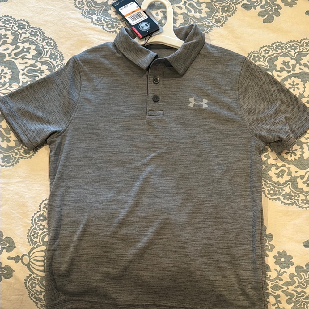 Under Armour Boys Gray Polo Shirt